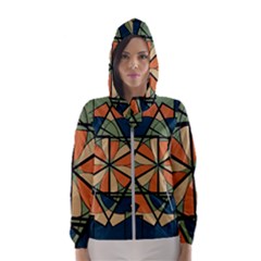 Abstract Pattern Geometric Backgrounds   Women s Hooded Windbreaker by Eskimos