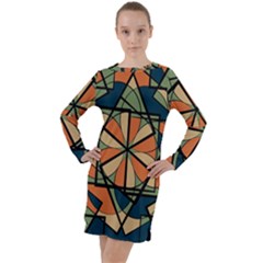 Abstract Pattern Geometric Backgrounds   Long Sleeve Hoodie Dress by Eskimos
