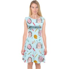 Hedgehogs Artists Capsleeve Midi Dress by SychEva