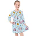 Hedgehogs Artists Kids  Quarter Sleeve Shirt Dress View1