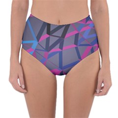 3d Lovely Geo Lines Reversible High-waist Bikini Bottoms by Uniqued