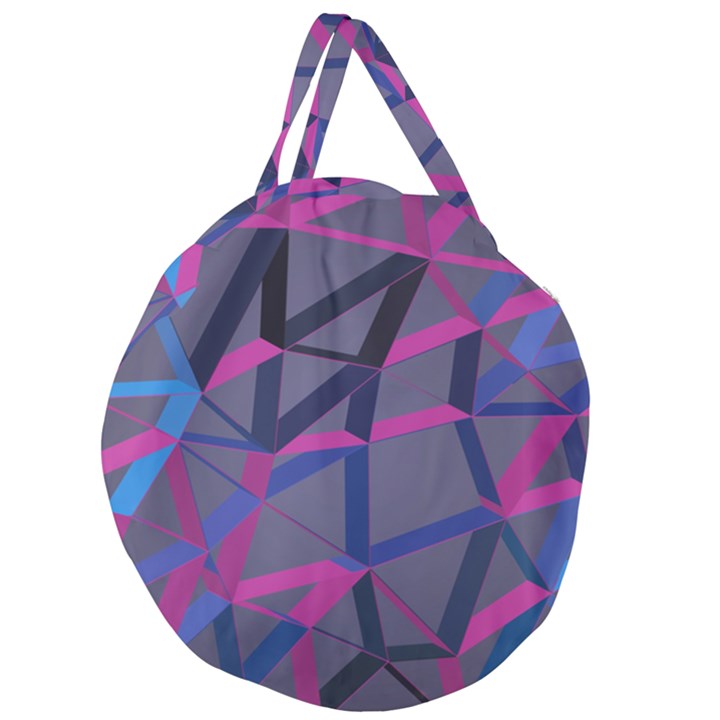 3d Lovely Geo Lines Giant Round Zipper Tote