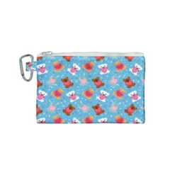 Cute Cats And Bears Canvas Cosmetic Bag (small) by SychEva