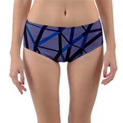 3d Lovely Geo Lines 2 Reversible Mid-waist Bikini Bottoms by Uniqued