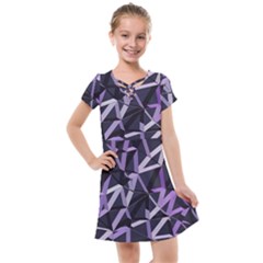 3d Lovely Geo Lines Vi Kids  Cross Web Dress by Uniqued
