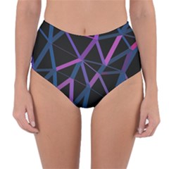 3d Lovely Geo Lines  V Reversible High-waist Bikini Bottoms by Uniqued