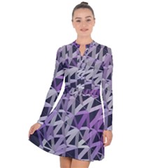 3d Lovely Geo Lines  Iv Long Sleeve Panel Dress