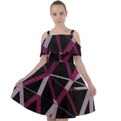 3d Lovely Geo Lines Iii Cut Out Shoulders Chiffon Dress by Uniqued