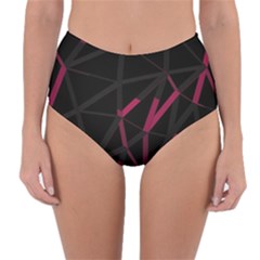 3d Lovely Geo Lines Viii Reversible High-waist Bikini Bottoms by Uniqued