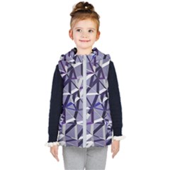 3d Lovely Geo Lines Ix Kids  Hooded Puffer Vest by Uniqued