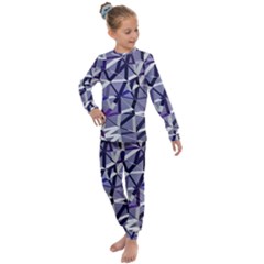 3d Lovely Geo Lines Ix Kids  Long Sleeve Set  by Uniqued