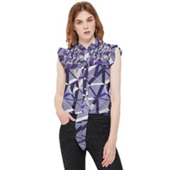 3d Lovely Geo Lines Ix Frill Detail Shirt by Uniqued
