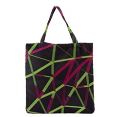 3d Lovely Geo Lines X Grocery Tote Bag by Uniqued