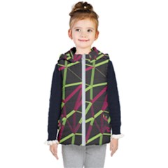 3d Lovely Geo Lines X Kids  Hooded Puffer Vest by Uniqued