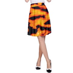Orange Waves Abstract Series No2 A-line Skirt by DimitriosArt