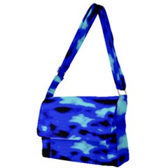 Blue Waves Abstract Series No11 Full Print Messenger Bag (s) by DimitriosArt