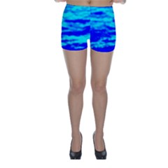 Blue Waves Abstract Series No12 Skinny Shorts by DimitriosArt