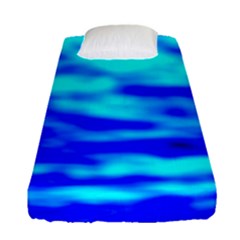 Blue Waves Abstract Series No12 Fitted Sheet (single Size) by DimitriosArt