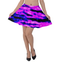 Purple  Waves Abstract Series No6 Velvet Skater Skirt by DimitriosArt