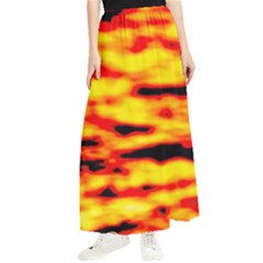 Red  Waves Abstract Series No16 Maxi Chiffon Skirt by DimitriosArt