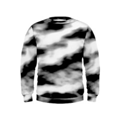 Black Waves Abstract Series No 2 Kids  Sweatshirt by DimitriosArt