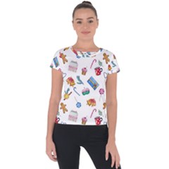 New Year Elements Short Sleeve Sports Top  by SychEva