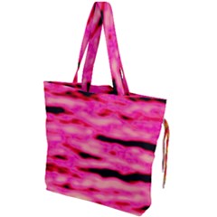 Rose  Waves Abstract Series No1 Drawstring Tote Bag by DimitriosArt