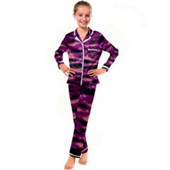 Velvet  Waves Abstract Series No1 Kid s Satin Long Sleeve Pajamas Set by DimitriosArt