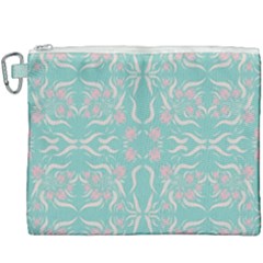 Floral Folk Damask Pattern  Canvas Cosmetic Bag (xxxl) by Eskimos