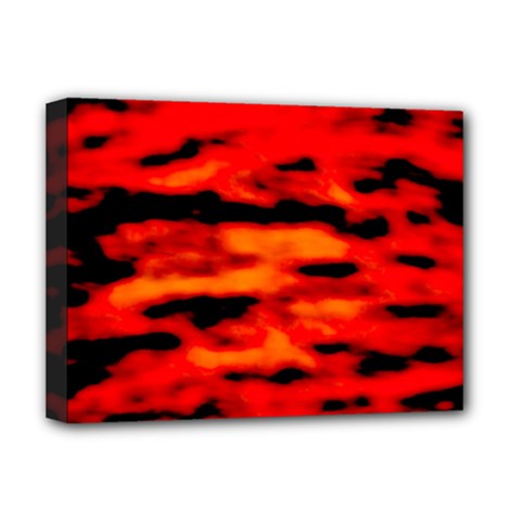 Red  Waves Abstract Series No16 Deluxe Canvas 16  X 12  (stretched)  by DimitriosArt