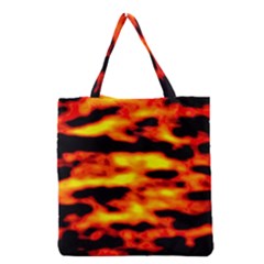 Red  Waves Abstract Series No18 Grocery Tote Bag by DimitriosArt