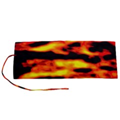 Red  Waves Abstract Series No18 Roll Up Canvas Pencil Holder (s) by DimitriosArt