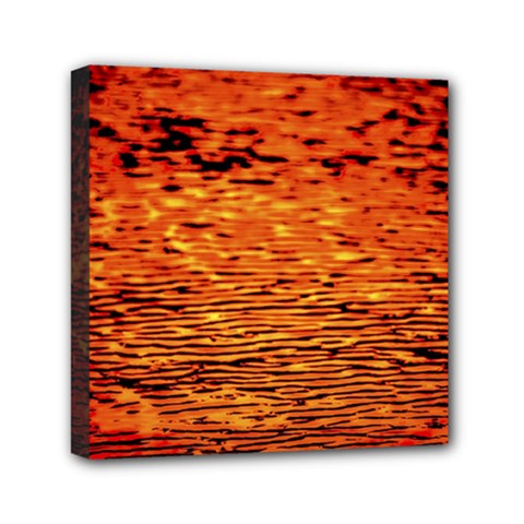 Red Waves Flow Series 1 Mini Canvas 6  X 6  (stretched) by DimitriosArt