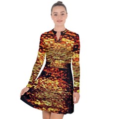 Yellow Waves Flow Series 1 Long Sleeve Panel Dress by DimitriosArt