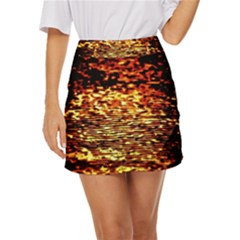 Yellow Waves Flow Series 1 Mini Front Wrap Skirt by DimitriosArt
