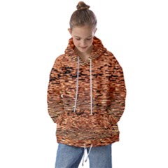 Orange  Waves Flow Series 1 Kids  Oversized Hoodie by DimitriosArt