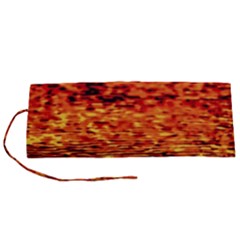 Red Waves Flow Series 2 Roll Up Canvas Pencil Holder (s) by DimitriosArt