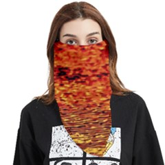 Red Waves Flow Series 2 Face Covering Bandana (triangle) by DimitriosArt