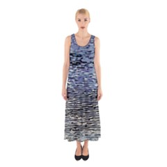 Silver Waves Flow Series 1 Sleeveless Maxi Dress by DimitriosArt