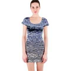 Silver Waves Flow Series 1 Short Sleeve Bodycon Dress by DimitriosArt