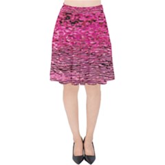 Pink  Waves Flow Series 1 Velvet High Waist Skirt by DimitriosArt