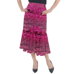 Pink  Waves Flow Series 1 Midi Mermaid Skirt by DimitriosArt
