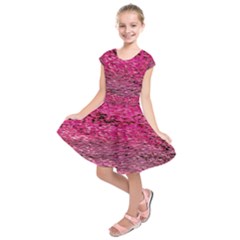 Pink  Waves Flow Series 1 Kids  Short Sleeve Dress by DimitriosArt