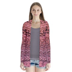 Pink  Waves Flow Series 2 Drape Collar Cardigan by DimitriosArt