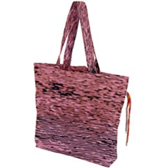 Pink  Waves Flow Series 2 Drawstring Tote Bag by DimitriosArt