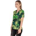 Abstract pattern geometric backgrounds   Women s V-Neck Scrub Top View2