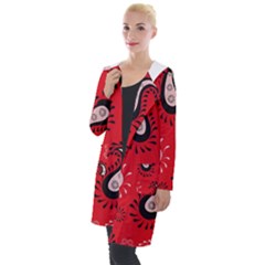 Floral Pattern Paisley Style Paisley Print   Hooded Pocket Cardigan by Eskimos