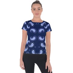 Floral Pattern Paisley Style Paisley Print   Short Sleeve Sports Top  by Eskimos