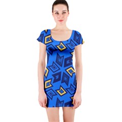 Abstract Pattern Geometric Backgrounds   Short Sleeve Bodycon Dress by Eskimos