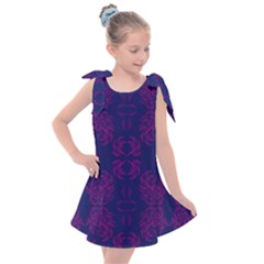 Floral Folk Damask Pattern Fantasy Flowers  Kids  Tie Up Tunic Dress by Eskimos